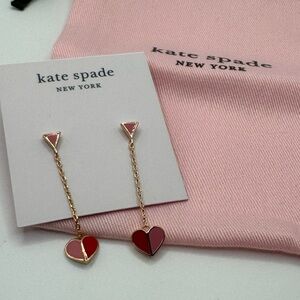 Heritage Pink and Gold Heart Earrings